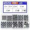 200pcs DIN985 Hex Nylon Insert Self Lock Nut Nylock Locknut Assortment Kit Set M2 M2.5 M3 M4 M5 M6 M8 304 A2-70 Stainless Steel