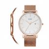 BUREI Japanese Quartz Date Rose Stainless Silver Wristwatch Men's Watch, Movement, Waterproof, Display, Gold, Steel, Simple, Stylish, Business,