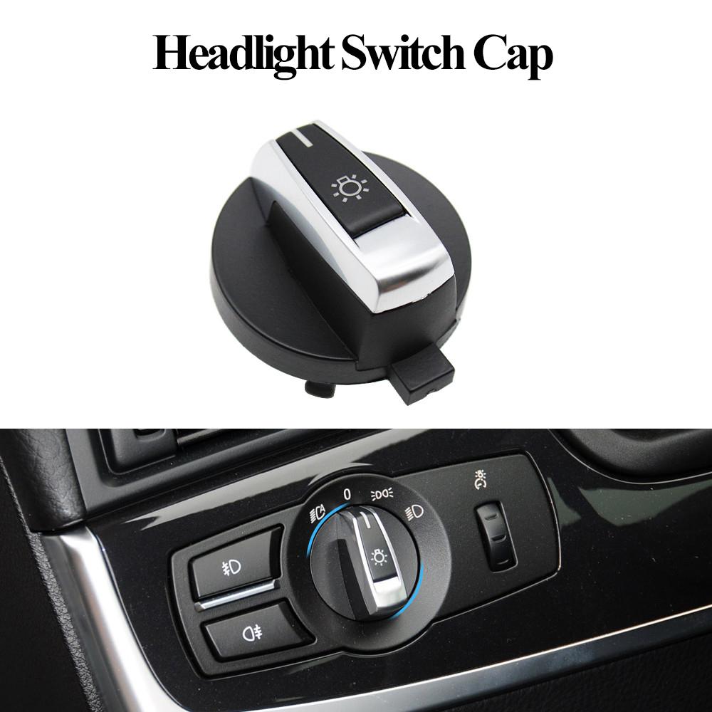 Car Front Head Light Switch Rotation Button Headlight Lamp Control Konb Cover For BMW 5 5GT 6 7 X3 X4 Series F10 F07 F06 F01 F25