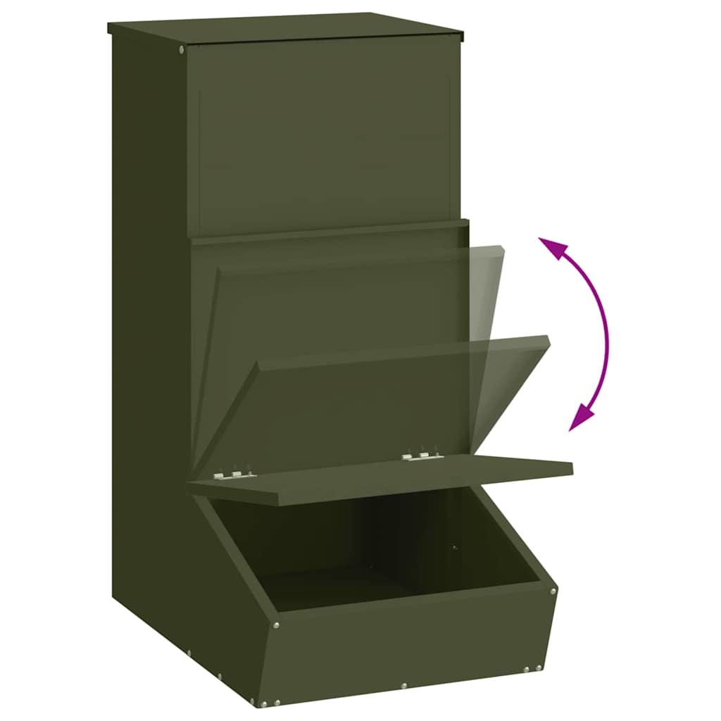 Pig Feeder Olive Green 55 X 38 X 76 Cm