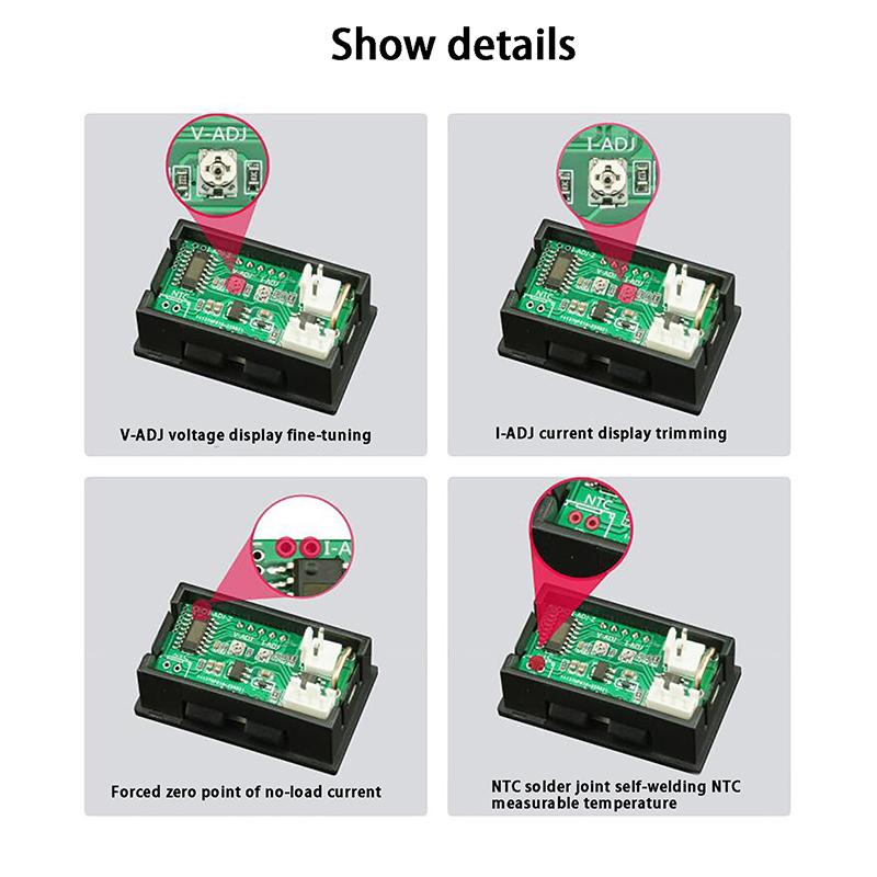 High Quality New Dc 100V 100A Upgraded Voltmeter Ammeter Led Amp Dual Digital Volt Meter Gauge Temperature Measurement