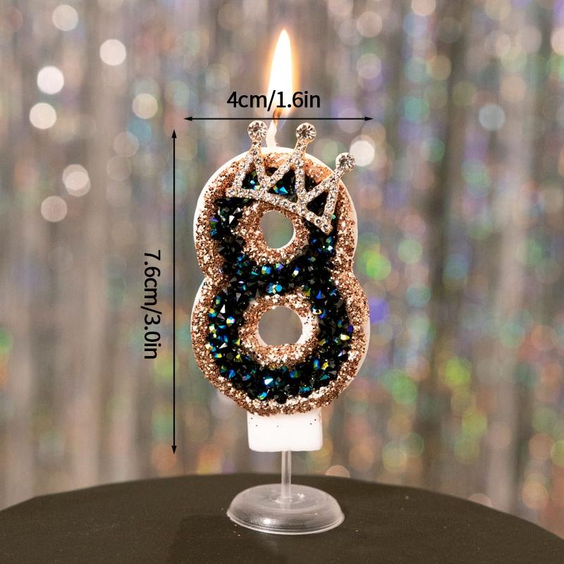 Birthday Number 0-9 Candles Crown Number Candles Happy Birthday Cake Decorated Baby Shower Insert Decor Festival Supplies