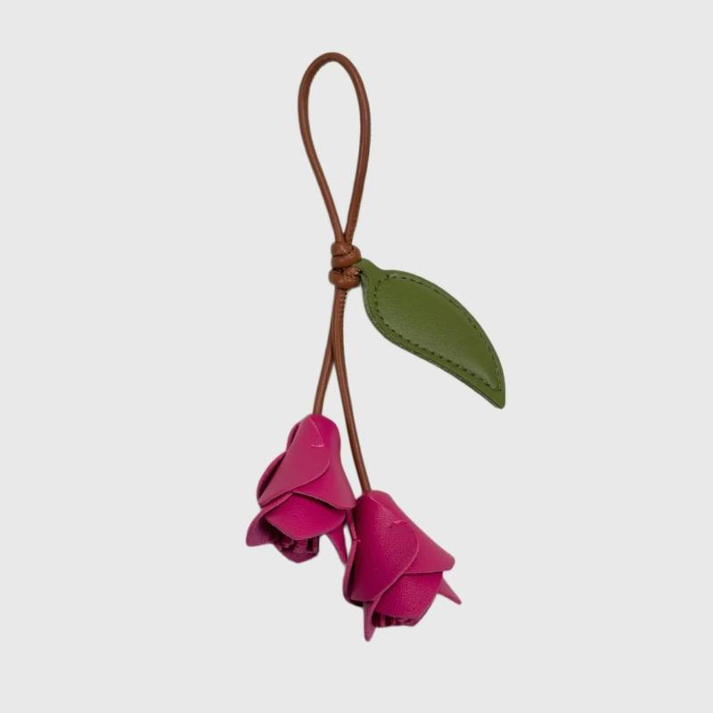 Modischer Niedlicher Tulpen Schlüsselanhänger Hohe Qualität PU-Leder Bunter Blumen Anhänger für Handtaschen Dekoration