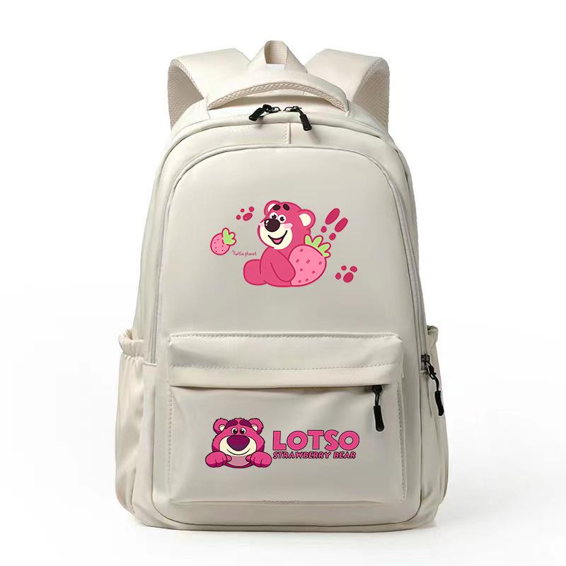 New LOSTO Strawberry Bear Printed Cartoon High-value Primary School Schoolbag Ultra-light Decompression Large Capacity