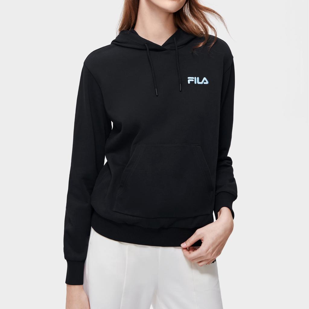 FILA Letter Logo Embroidered Casual Knit Sweatshirt Women sweatshirt Black F11W319210F-BK