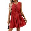 Women's Lace-up Fashionable Short Sleeveless Vacation Dress
