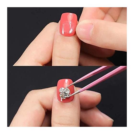 Double-Sided Tape for Nails, Super Strong Double-Sided Tape, Nail Adhesive, Tip Art Fake Nail Tips, DIY Jelly Nail Art Sticker Decal (Set of 20)
