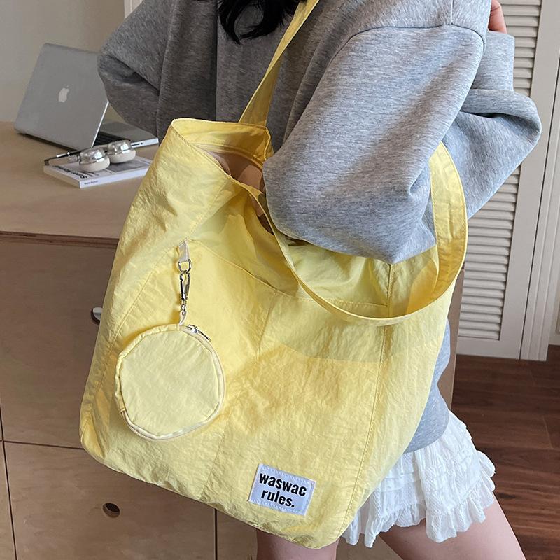 Summer new new waterproof nylon casual shoulder cloth bag women's large-capacity commuter tote bag