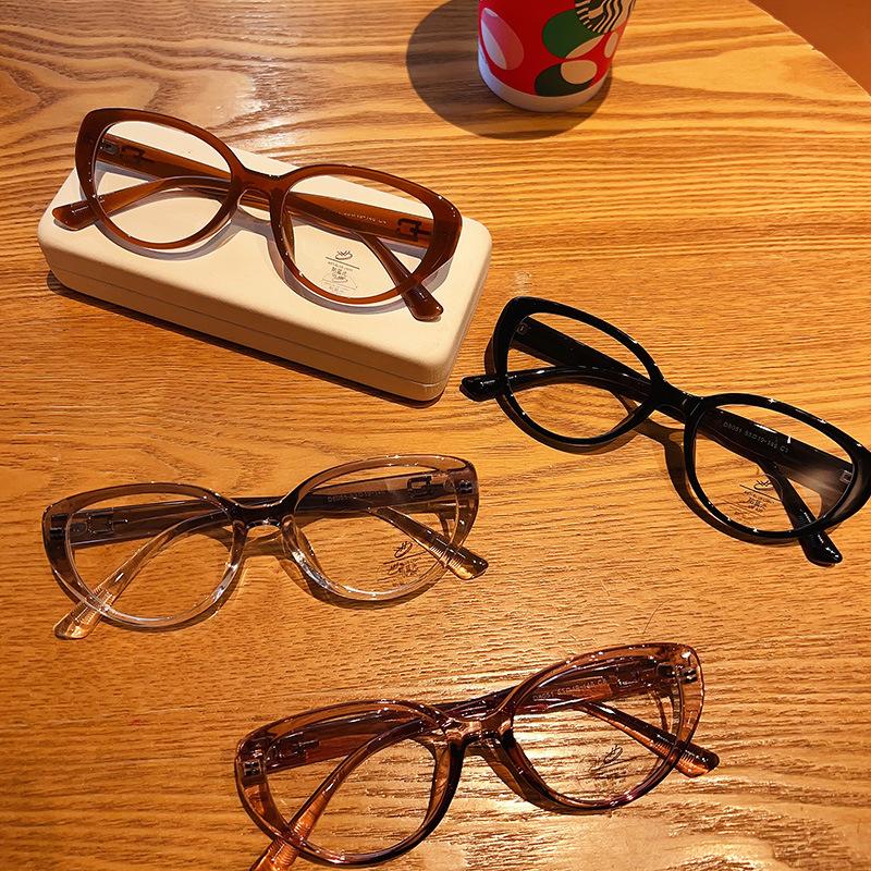 Vintage Anti Blue Light Optical Cat Eye Glasses Women For Female Myopia Prescription Frame Luxury Brand Designer  Frames