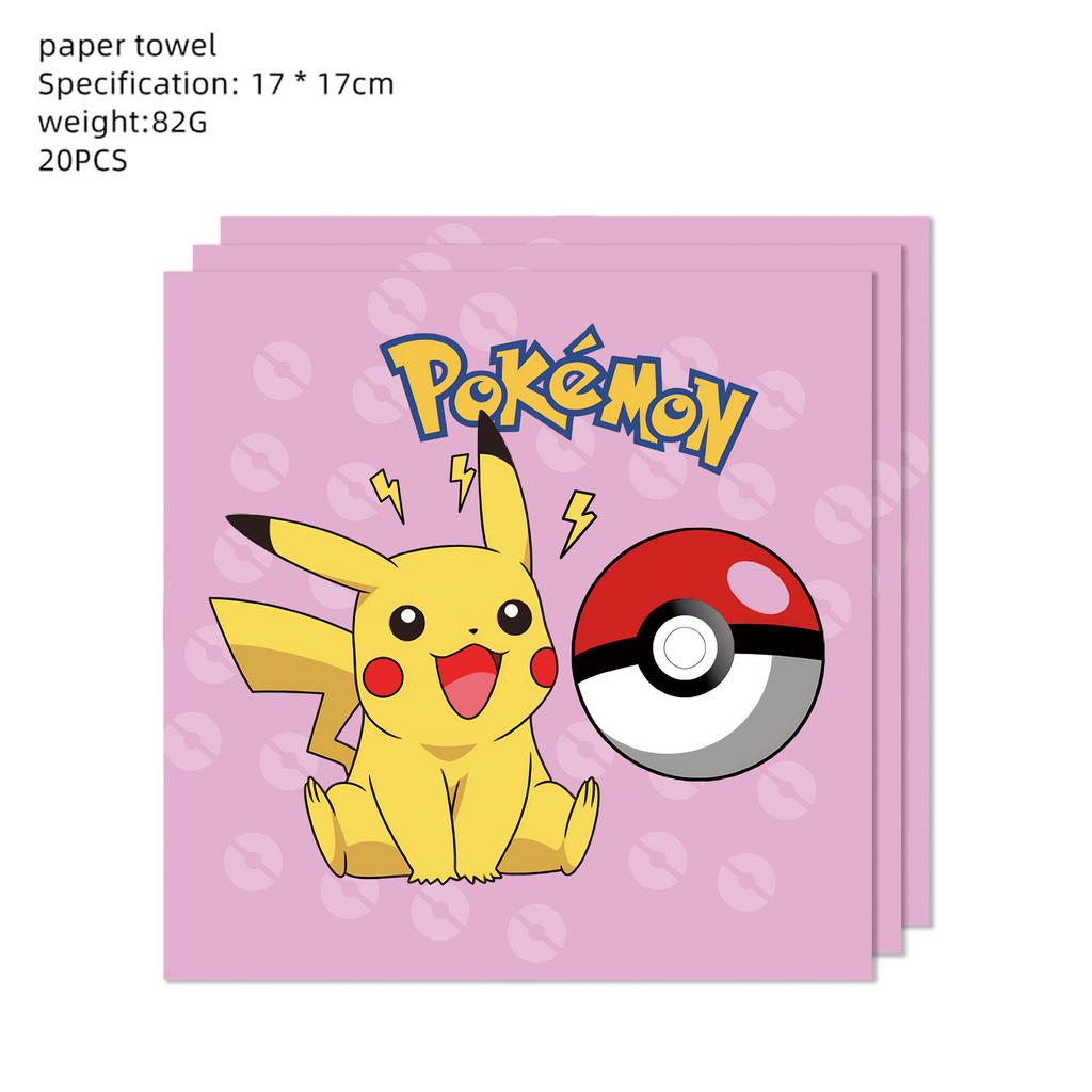 Pokemon Geburtstagsfeier Dekorationsartikel Pokemon Thema Geburtstagsfeier Artikel Tischdecke Tafel Becher Taschentuch Banner Babyparty