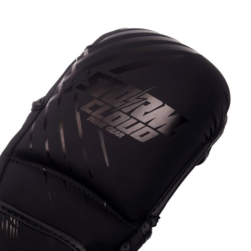 StormCloud Lynx MMA Sparring Gloves Black-Black 7oz XL