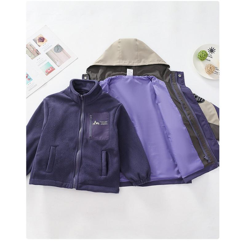 Boys Big Kids Two In One Detachable Waterproof Thick Outdoor Windbreaker Jacket