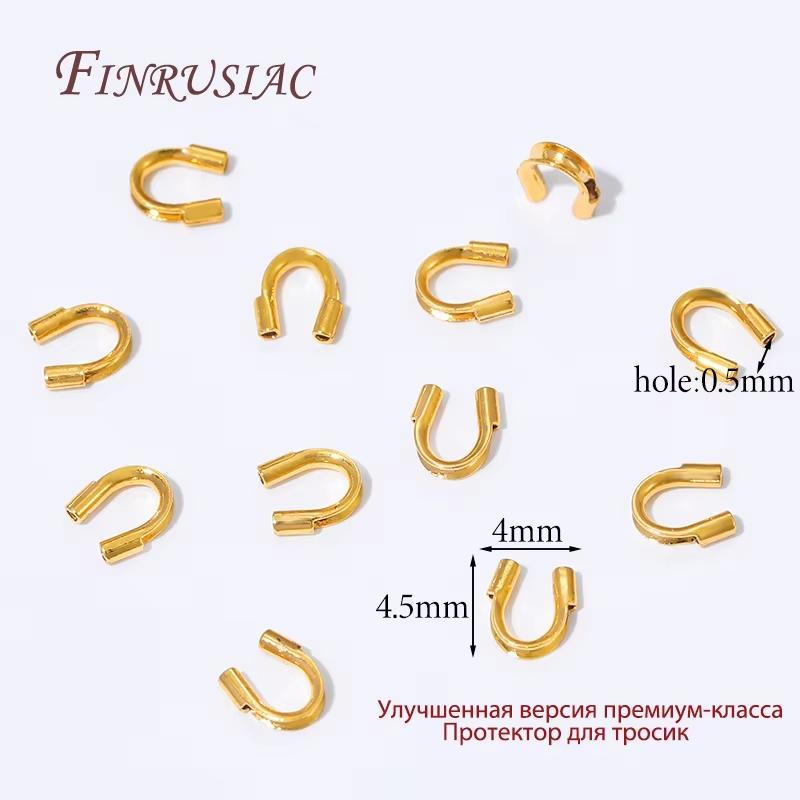50/100Pcs 18K Gold Plated Crimp Covers,Round Covers Open Crimp End Beads,Stopper Spacer Beads For DIY Jewelry Making Supplies