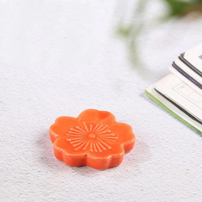 Cherry Blossom Ceramic Chopstick Rest Creative Flower Tableware Holder Ideal Gift for Housewarming Cooking Lovers