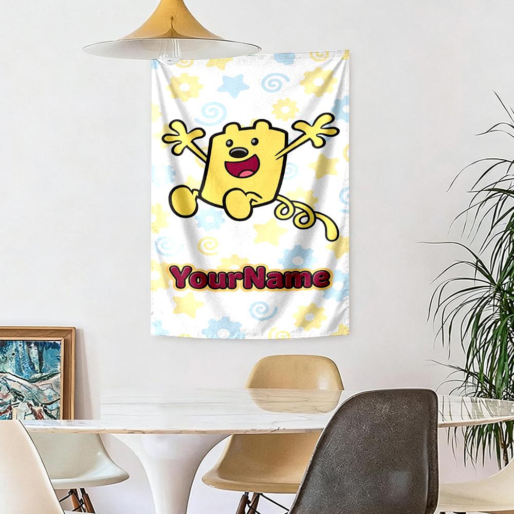 Wow Wow Wubbzy Individuell mit Ihrem Namen Wanddekoration Wandteppich Kunst Für Haustier-Gedenken Geburtstag Hochzeitsfeier Kulisse Familiengeschenk