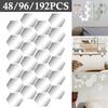 48/192 Pcs Mirror Sticker Self Adhesive Acrylic Mirror Decal Self-adhesive Wall Mirror Sticker Home Living Room Decoration