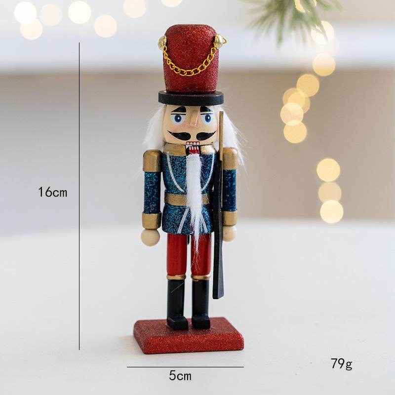 6 STÜCKE/ KARTON Mini Holz Nussknacker Ornament Soldatenfigur Weihnachtsbaum Anhänger Büro Tisch Weihnachtsdeko Statuen Geschenke Für Freund