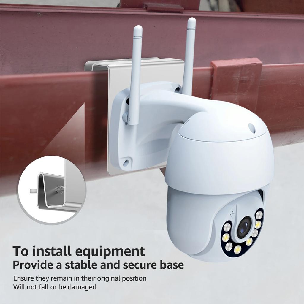 2Pcs Wall Mount Gutter Bracket with Anti-Rust Mounting Screw Stainless Steel Solar Security Camera Holder for Eufy SoloCam S340