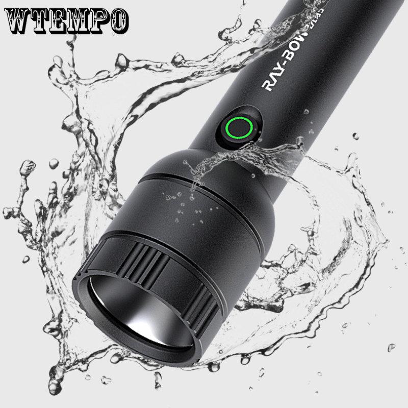USB Rechargeable Household Outdoor Camping Waterproof Power Display Lighting Zoom Glare Flashlight