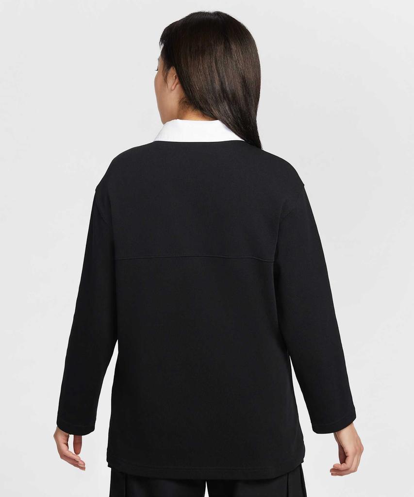 NIKE Sportswear Oversized Long Sleeve Polo W - Black:White / If0358-010