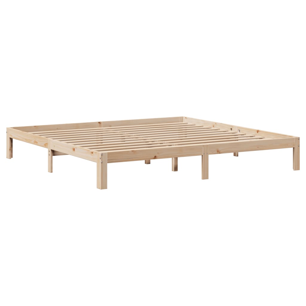 Vidaxl Rama Łóżka Z Wezgłowiem, 200X200 Cm, Lite Drewno Sosnowe