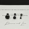 Chic Black Diamond Screw Stud Earrings for Women - 2025 Minimalist Style