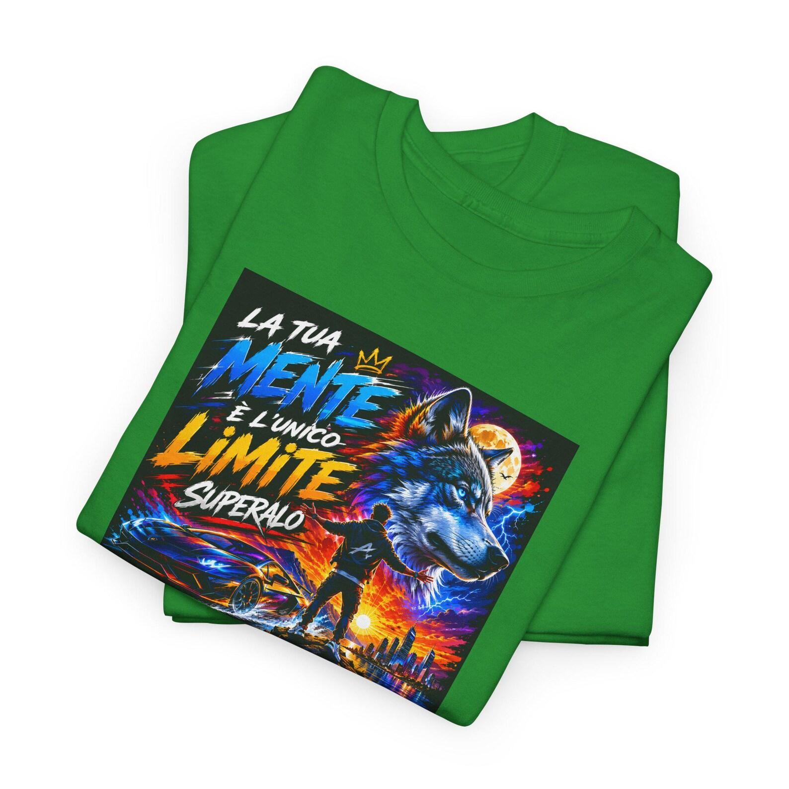 Your Mind Is the Limit Tee | Italian Motivational Wolf Graphic Shirt S