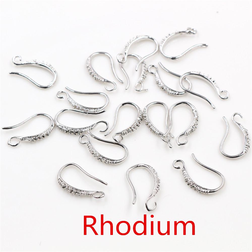 17x10mm 20pcs Silver Gold Rhodium Plated Earring Findings Earrings Clasps Hooks Fittings DIY Jewelry Making Accessories Earwire