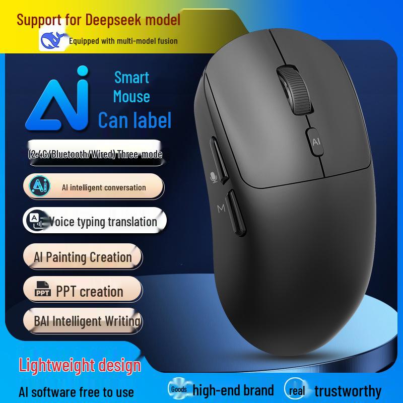 AI Voice-Controlled V18 Mouse: Three Modes for Translation, Speech-to-Text, and Wireless Control