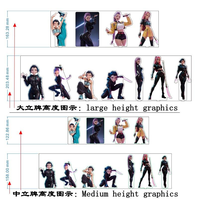 Kawaii K-Pop Demon Hunters Anime Zoe Rumi Mira Saja Boys Superstar Acrylic Surroundings Standing Sign 15Cm Desktop Ornaments