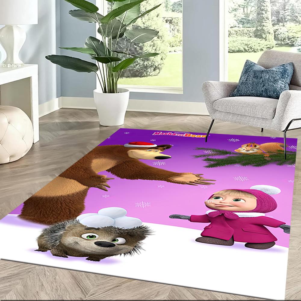 Masha Bear Carpet Suitable for Balcony Dormitory Playrooms Dining Room Anti-slip Rug Office Home Decor Wedding Party Gift