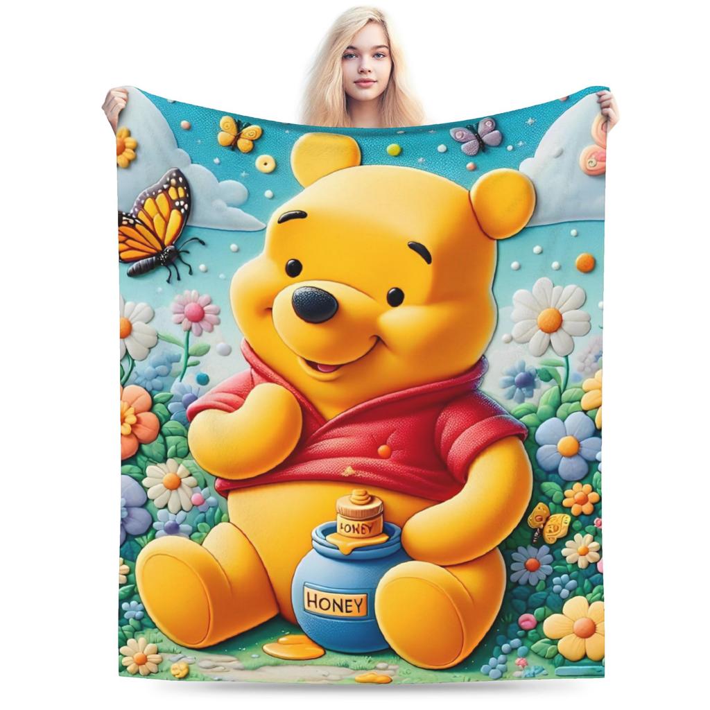 Winnie-the-Pooh Eeyore Blankets Fleece Summer Air Conditioning Cartoon Lightweight Thin Throw Blankets for Home Car Rug Piece