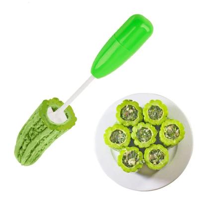 Juego de 4 herramientas de cocina: cortador de tornillos para verduras, dispositivo de excavación, herramienta para tornillos descorazonadores de frutas y verduras
