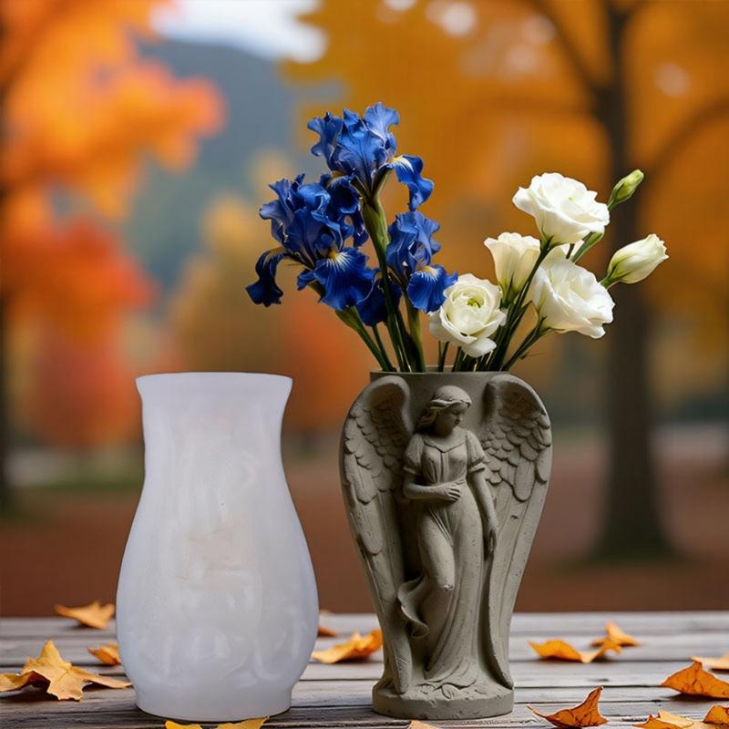 Reusable Angel Flowerpot Silicone Mold For Concrete Cement Resin Projects Easy Demolding Candle Making Mould