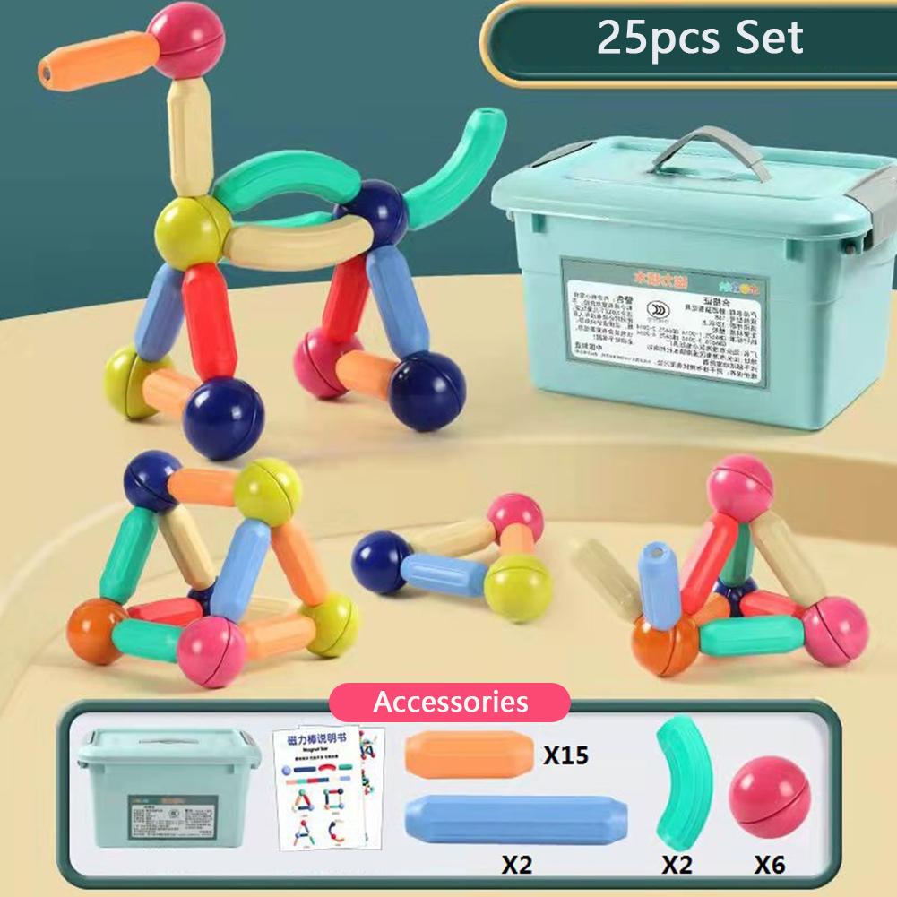 Creative Magnetic Building Sticks Set Educational Learning Toys for Kids 3D Puzzles Blocks Intelligence New STEM Building Toys Christmas Gift