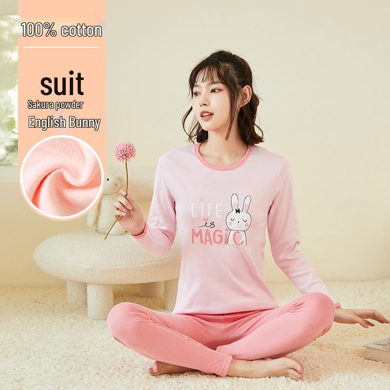 

Подростковый мультяшный термокомплект из лайкры - Антибактериальный, из чистого хлопка, с круглым вырезом, осенний костюм XXL (170-175cm, 115-130 jin)