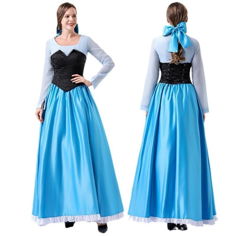 Halloween Mermaid Costume Dress Ariel Princess Cosplay Outfit Women Fantasy Theme Party