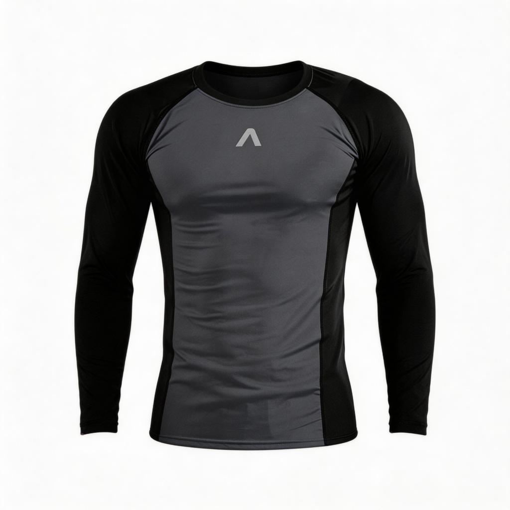 Men Long Sleeve Compression Shirt Athletic Base Layer Top Crew Neck Wicking Stretch Sports Tee