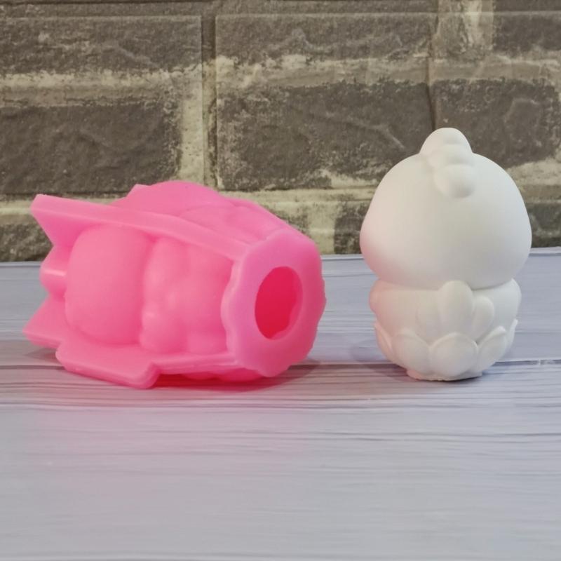 Food Grade Silicone Flower Chicken Statue Casting Mold DIY Sculpture Candle Soap Chocolate Making Supplies Craft Project