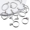 5pcs Hollow Stainless Steel Star Moon Frames Blank Bezel DIY Earrings Geometric Heart Pendant Base Charm Necklace Jewelry Making