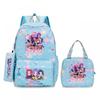 K-Pop Themed Lightweight Backpack Set Teen Girls - Cute Cartoon Design Breathable Outdoor School Bag With Ergonomic Curved