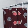 Unique Red Shower Curtain With Cute Snail Pattern For Bathroom Decor Waterproof Fabric Material Shipped Worldwide From