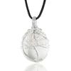 Crystal Pendant Wire Wrapped Gemstone Crescent Moon Pendant  Necklace Handmade