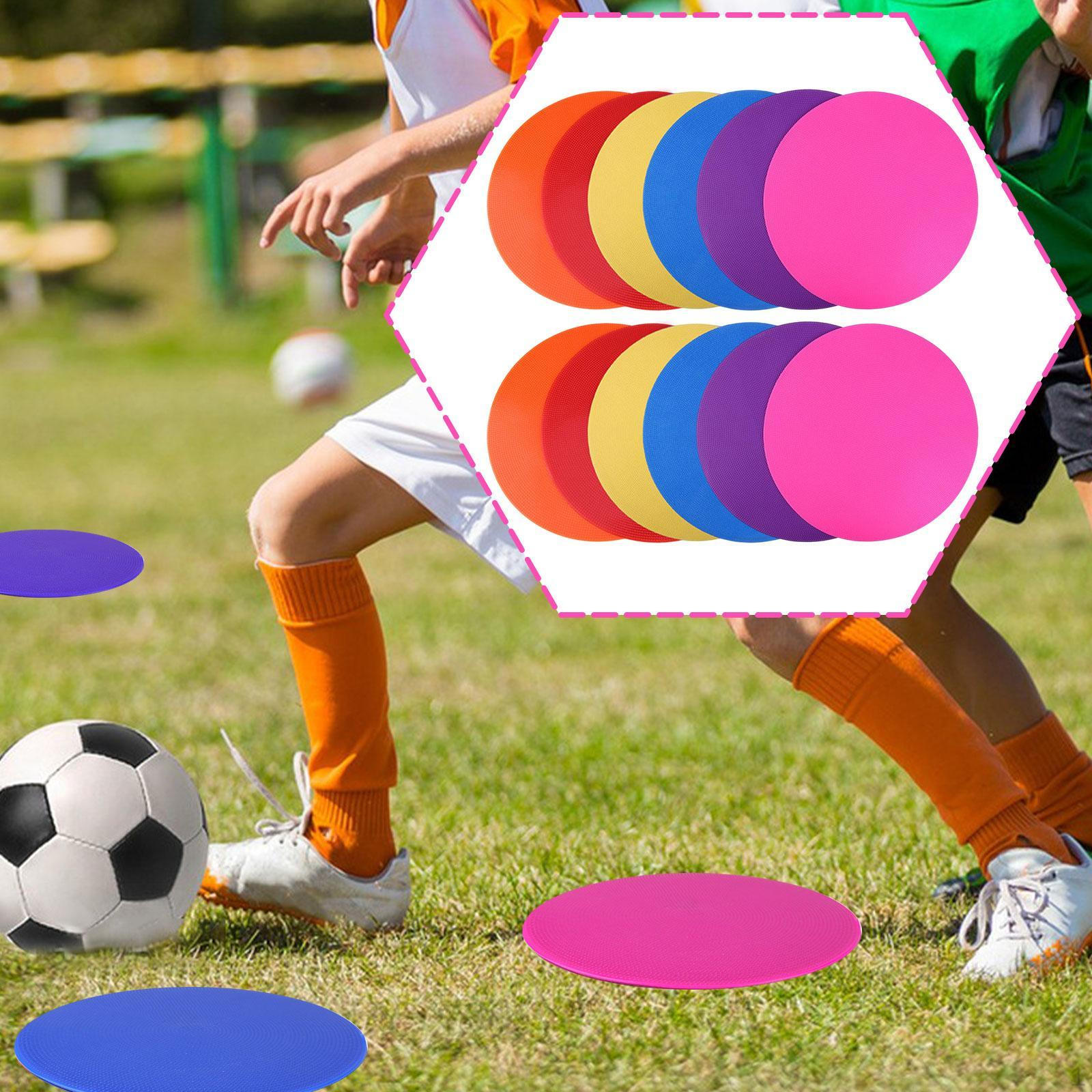 

Разметочные конусы, маркеры, маты для тренировки ловкости и скорости, напольные противоскользящие диски, круглые точки для игры 12Pcs