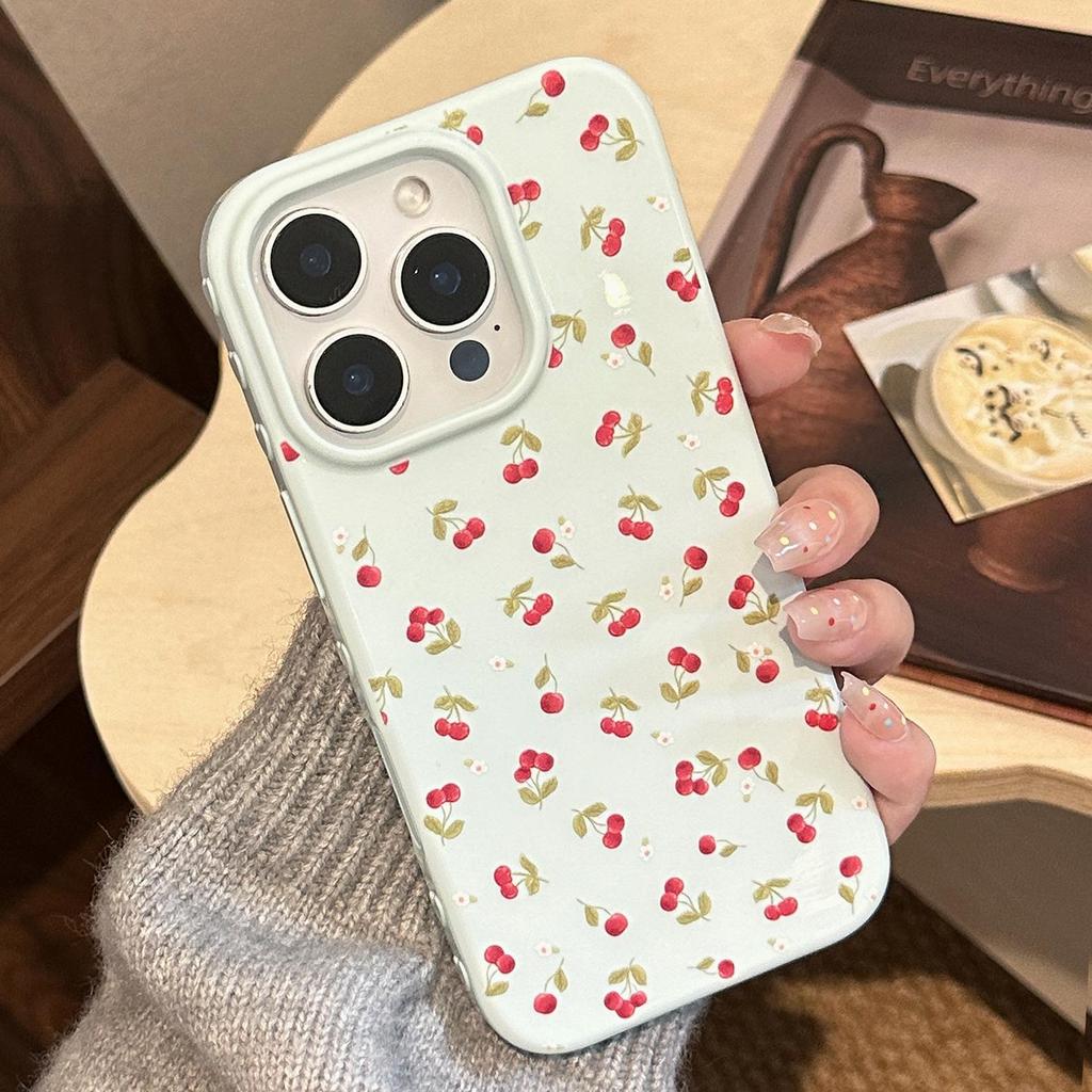 Little Fresh Mint Cherry Phone Case for iPhone 17, iPhone 17 Pro Max