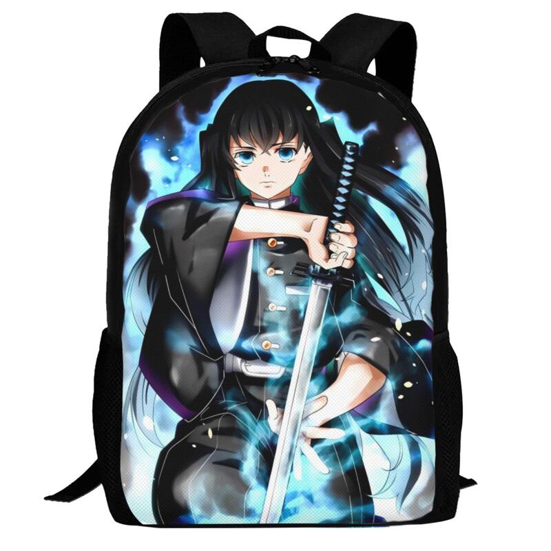 Demon Slayer Anime Backpack Tokitou Muichirou Print Student School Bag Teen Girls Travel Rucksack Casual Daypack Mochila Gift