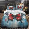 3D Barevná sada ložního prádla s motýly Módní rychleschnoucí povlak na přikrývku Povlak na polštář 2/3 ks Dívčí Dětský Dámský Měkký povlak pro postel plné velikosti