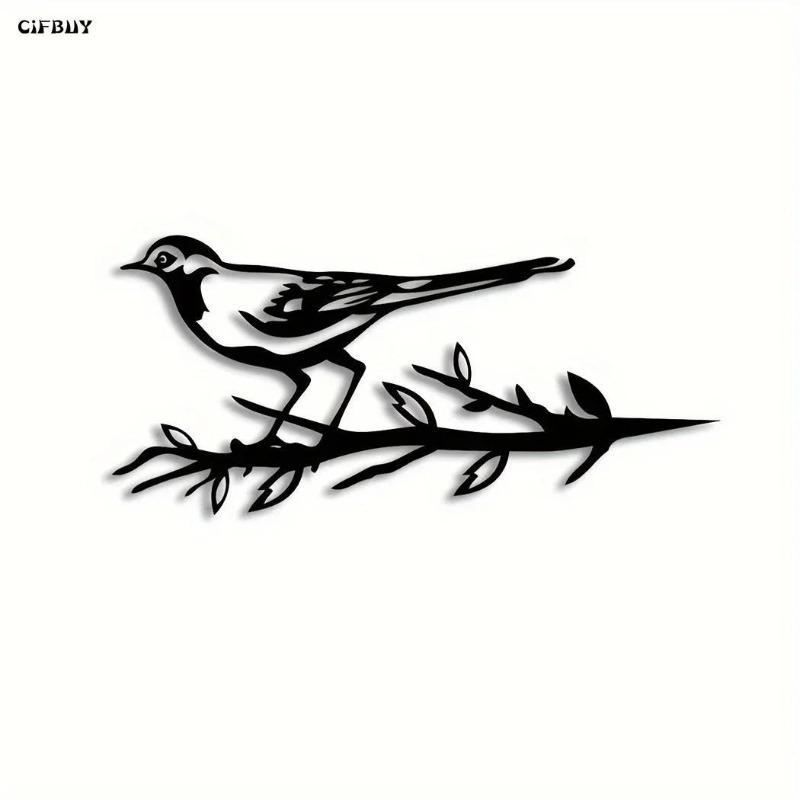 Wrought Iron Magpie on Tree Garden Decor Modern