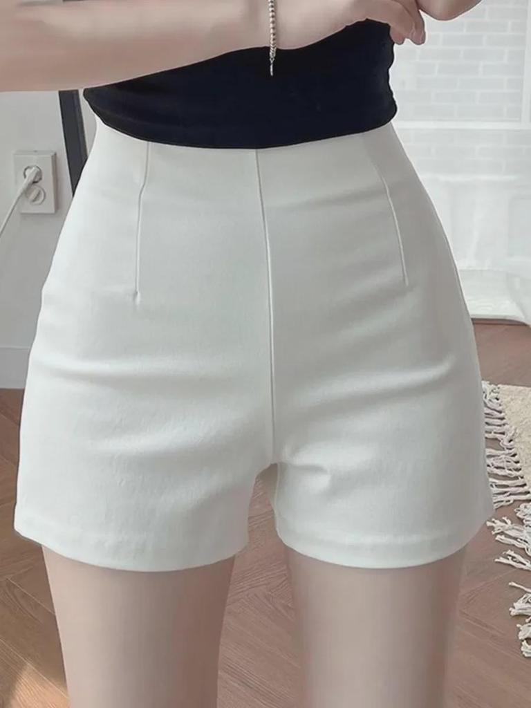 Women's Slim-Fit Summer White High-Waist Shorts