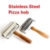 Edelstahlrad Pizza Brot Nadelstecher Rolle Pizzen Kochfeld Holzgriff Backutensilien Pizzen Schere Pizzaschneider